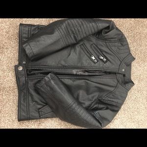 Boys leather coat wore once for picture